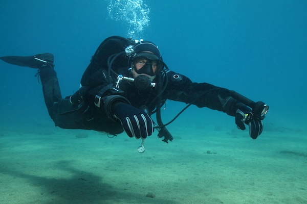 Diver in drysuit